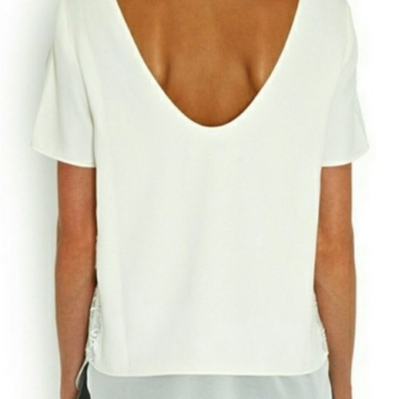 Cooper & Ella Ivory Lace Detail Layered Blouse, L - Picture 3 of 11